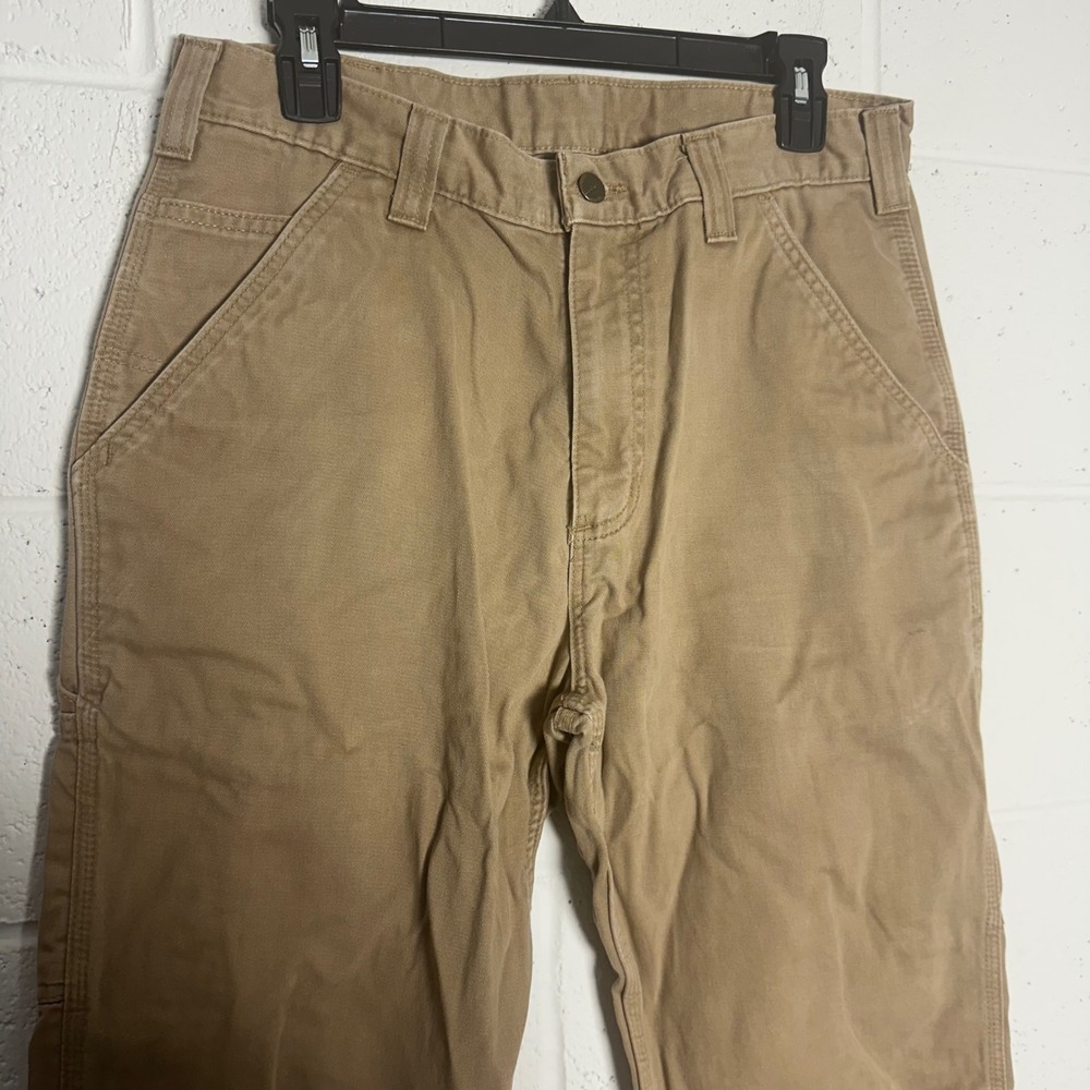 Carhartt B324-DKH Washed Duck Canvas Carpenter Work Pants Tan 32x34 Mens